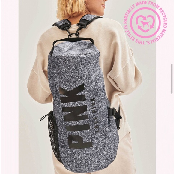 PINK Victoria's Secret Handbags - Grey Convertible Duffle Bag
